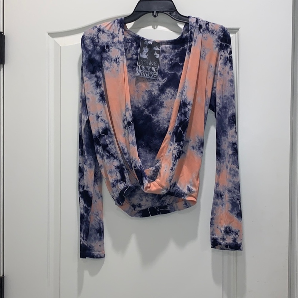 Young Fabulous & Broke lowcut shirt tie dye size M